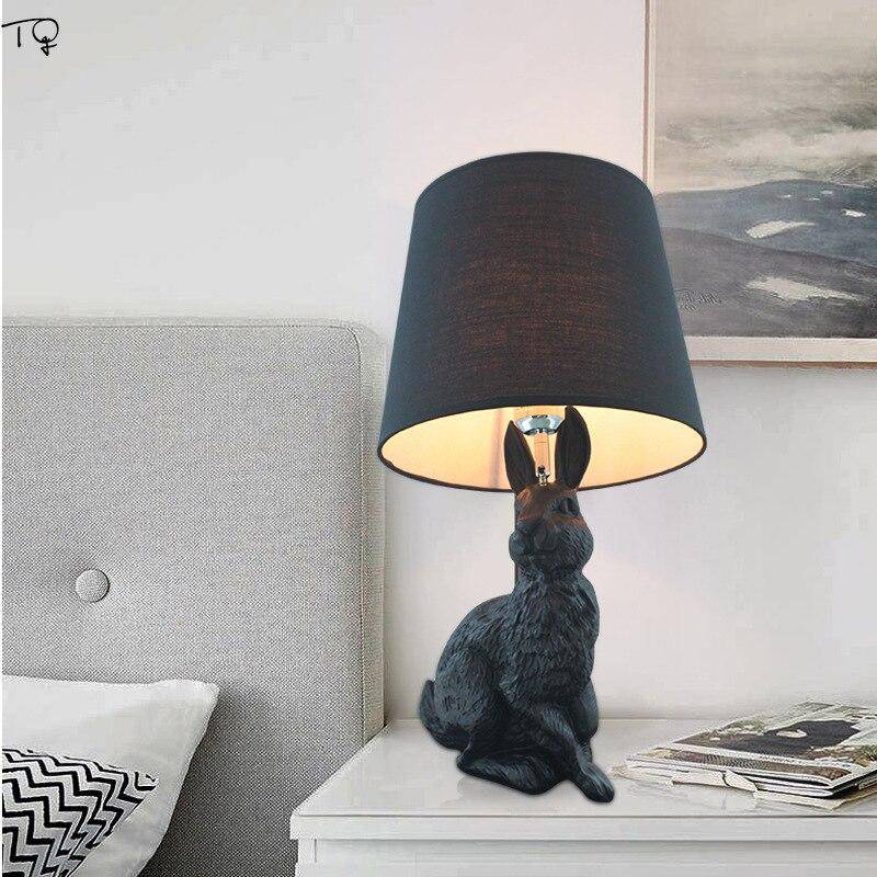 Lampe de chevet LED en forme de lapin avec abat-jour - vue 4 sur 3