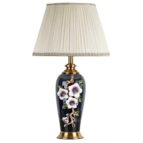 Lampe à poser LED en céramique noire avec abat-jour colorée style Japonais - vue 5 sur 5