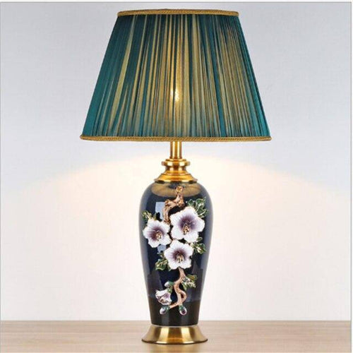 Lampe à poser LED en céramique noire avec abat-jour colorée style Japonais - vue 3 sur 5