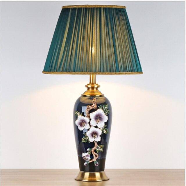 Lampe à poser LED en céramique noire avec abat-jour colorée style Japonais - vue 2 sur 5