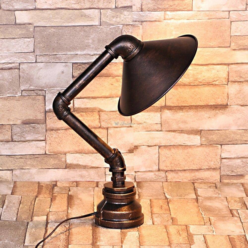 Lampe à poser rétro LED en métal style industriel - vue 3 sur 3