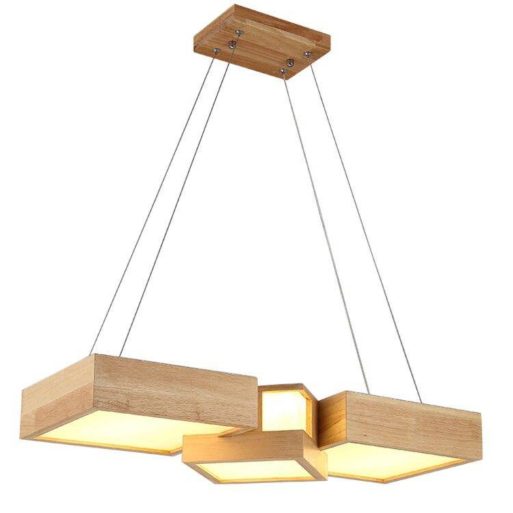 Lustre moderne LED aux formes géométriques en bois Stars - vue 7 sur 7
