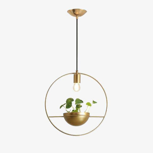 Suspension design LED avec anneau doré et métal et demi-sphère Luxury