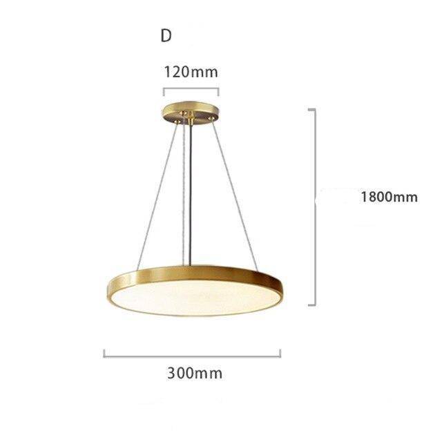 Suspension design LED avec cercle doré et finitions Creative - vue 6 sur 11