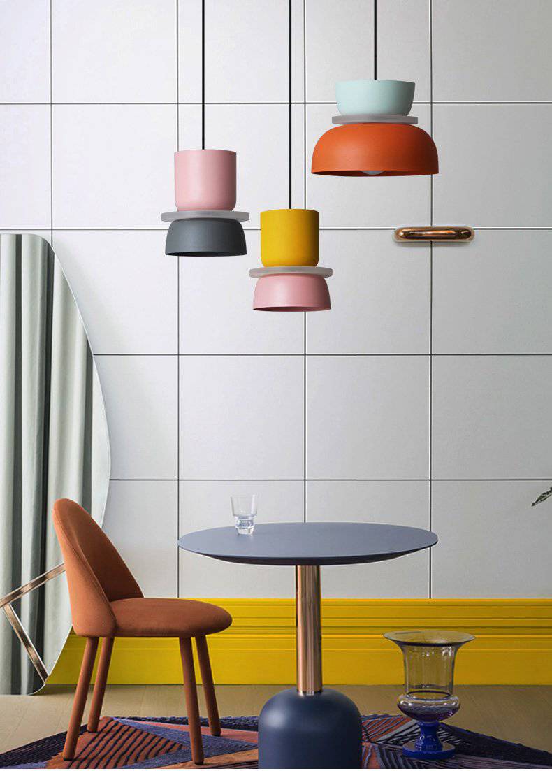 Suspension design arrondi coloré en métal Modern - vue 9 sur 18