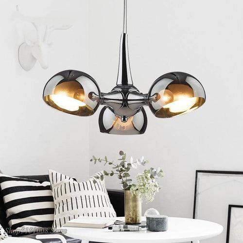 Suspension design LED avec abat-jour arrondi en verre Rui