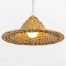 Suspension en rotin LED abat-jour style rustique