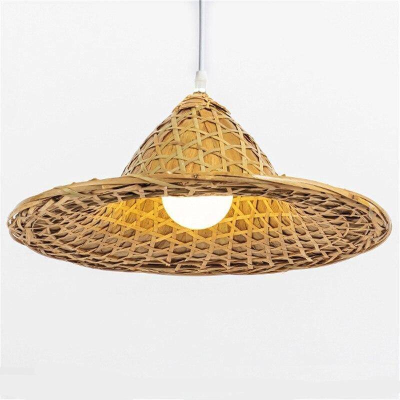 Suspension en rotin LED abat-jour style rustique