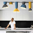 Suspension moderne à LED en métal coloré Creative Yellow
