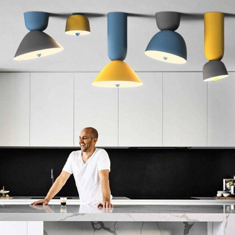 Suspension moderne à LED en métal coloré Creative Yellow - vue 5 sur 9