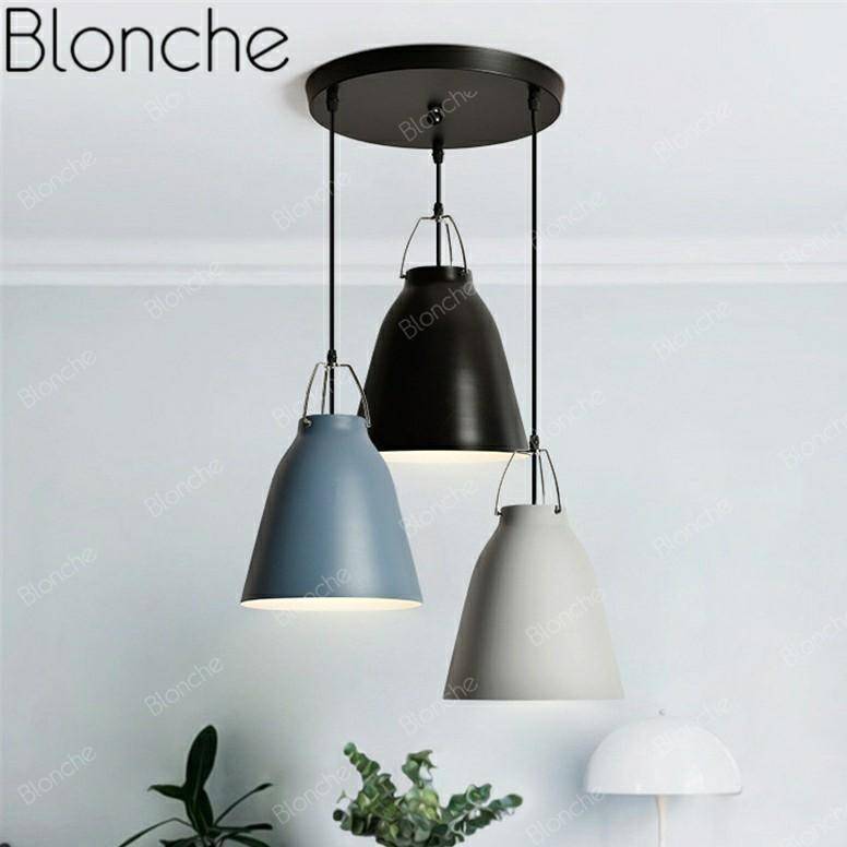 Suspension design à LED en métal avec abat-jour coloré Loft - vue 4 sur 15
