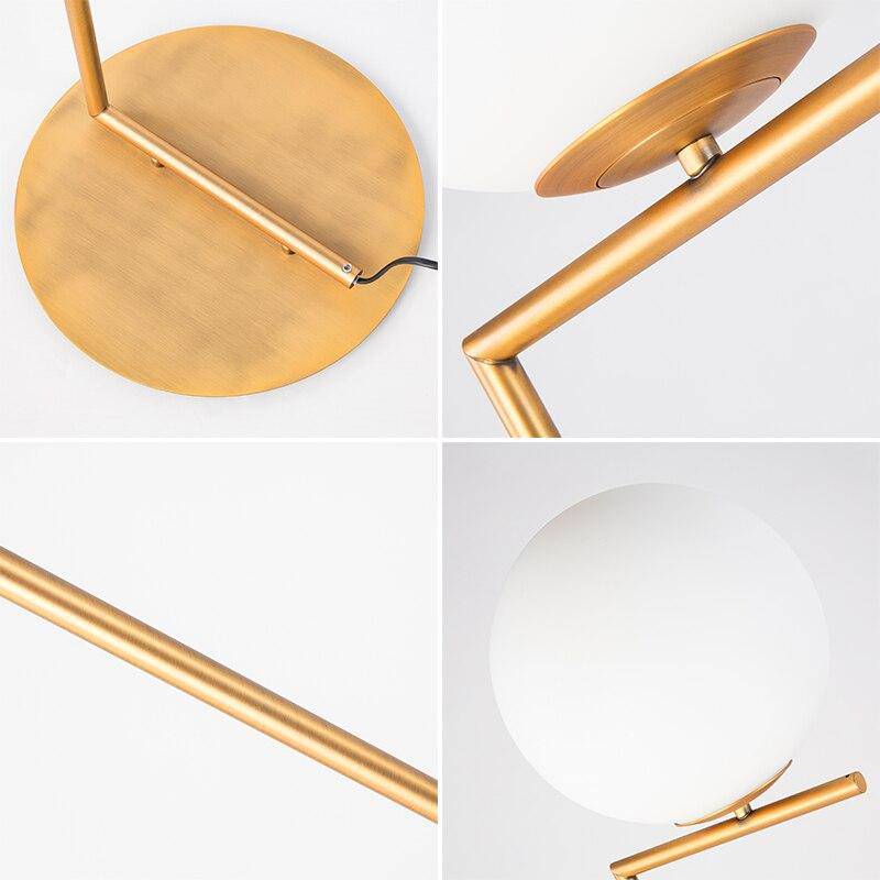 Lustre design avec boule en verre et tige de support Moderne - vue 6 sur 6
