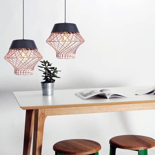 Suspension design à LED avec cage en métal industrielle Loft