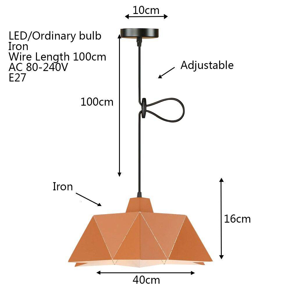 Suspension rétro à LED abat-jour avec triangles en métal Vintage - vue 8 sur 9