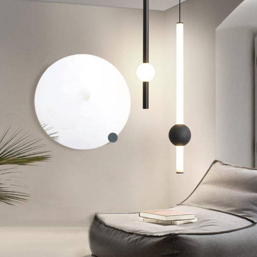 Suspension design LED cylindre avec boule en verre Mosko - vue 4 sur 5