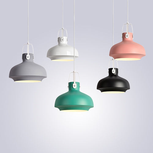 Suspension industrielle avec abat-jour arrondi et coloré Aliza - vue 6 sur 10