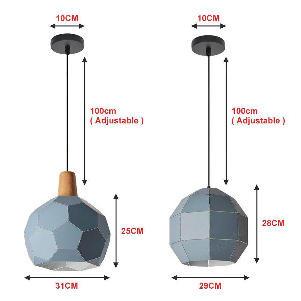 Suspension design LED sphère colorée en métal - vue 10 sur 14