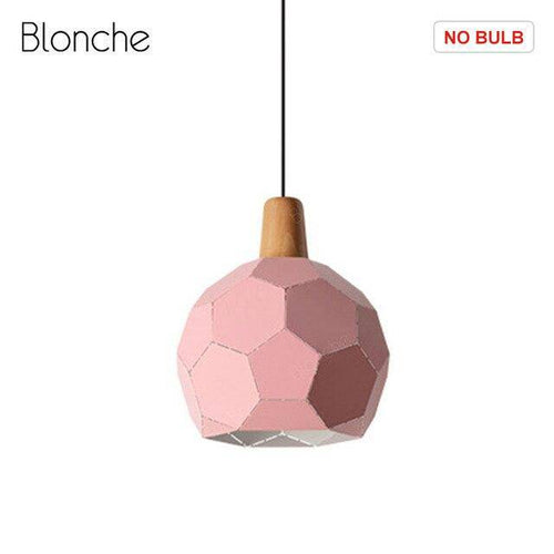 Suspension design LED sphère colorée en métal