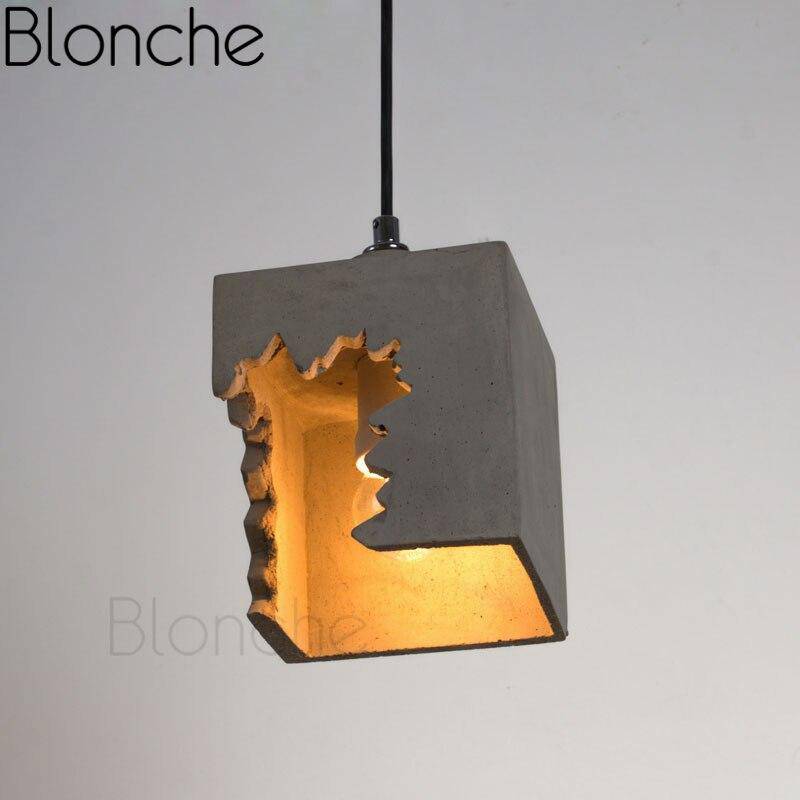 Suspension moderne LED avec abat-jour cube gris Loft - vue 4 sur 4