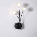 Applique murale design à LED noire avec trois boules en verre Hotel