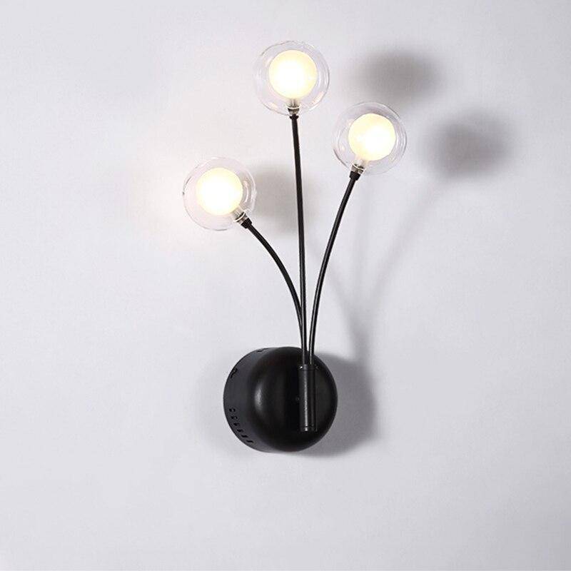 Applique murale design à LED noire avec trois boules en verre Hotel - vue 6 sur 6