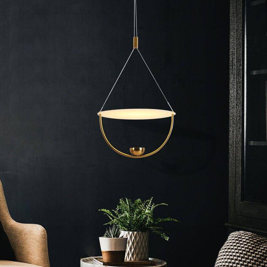 Suspension design LED dorée style Fly - vue 3 sur 6