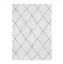 Tapis rectangle shaggy berbère blanc à motifs Ourain