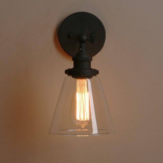 Applique murale rétro LED en métal avec abat-jour en verre Permo - vue 3 sur 4