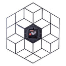 Horloge murale hexagonale en métal 40cm Cube