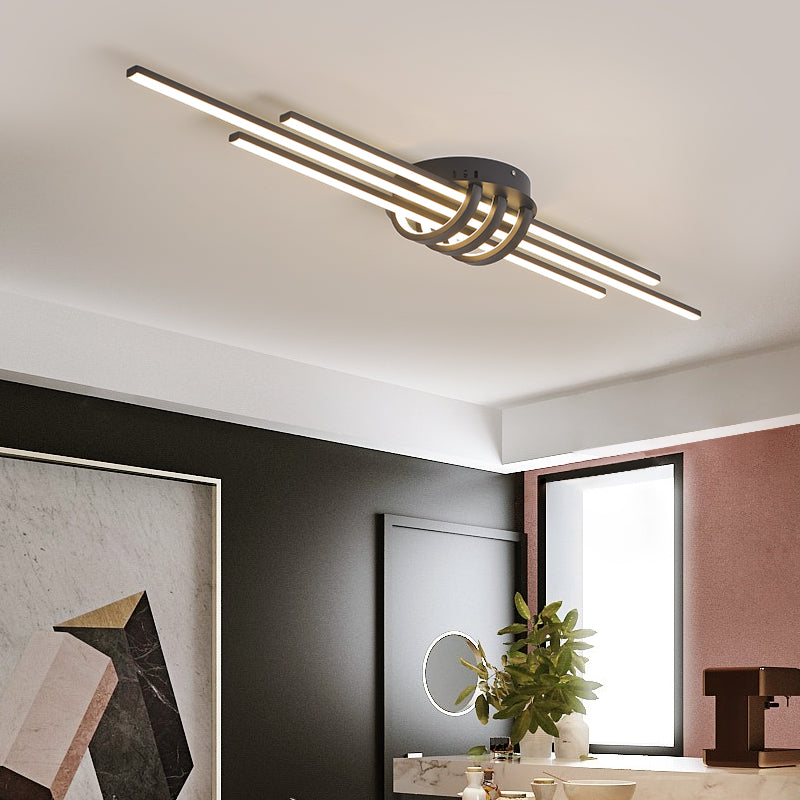 Plafonnier design LED avec 3 barres lumineuses Arden - vue 4 sur 7