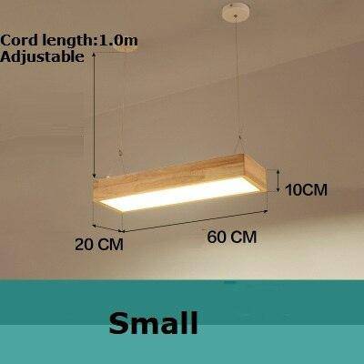 Lustre moderne à LED avec rectangle aux bords épais en bois Fly - vue 7 sur 8