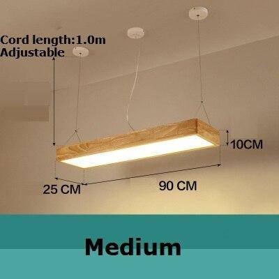 Lustre moderne à LED avec rectangle aux bords épais en bois Fly - vue 8 sur 8