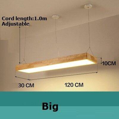 Lustre moderne à LED avec rectangle aux bords épais en bois Fly - vue 9 sur 8