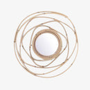 Miroir murale rond décoratif en rotin 40cm