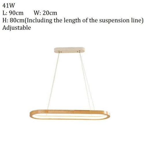 Lustre design à LED avec anneau en bois Light - vue 7 sur 6