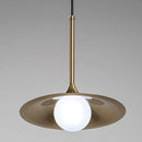 Lustre design LED avec abat-jour doré style Hang