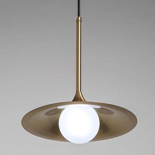 Lustre design LED avec abat-jour doré style Hang - vue 3 sur 5