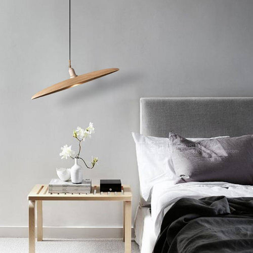 Suspension design à LED avec abat-jours en bois style Nordic - vue 5 sur 20