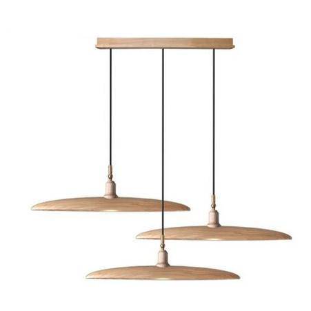 Suspension design à LED avec abat-jours en bois style Nordic - vue 15 sur 20
