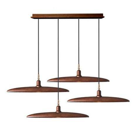 Suspension design à LED avec abat-jours en bois style Nordic - vue 12 sur 20