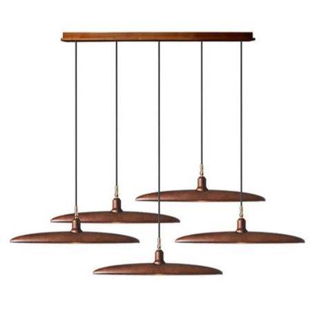 Suspension design à LED avec abat-jours en bois style Nordic - vue 9 sur 20