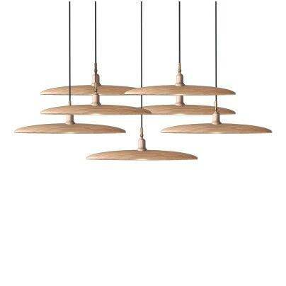 Suspension design à LED avec abat-jours en bois style Nordic - vue 16 sur 20
