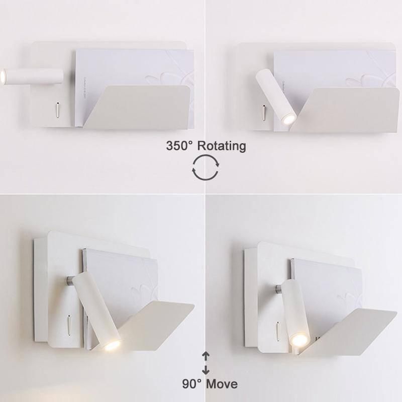 Applique à spot LED ajustable avec support livre