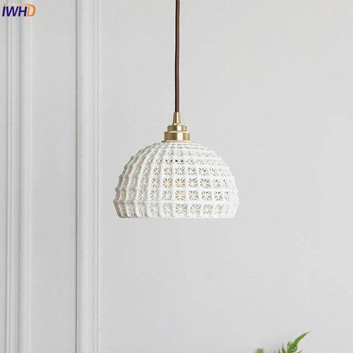 Suspension avec abat-jour style japonais moderne