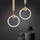 Suspension design ronde à LED et support dorée Jaxlong