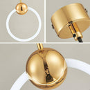 Suspension design ronde à LED et support dorée Jaxlong
