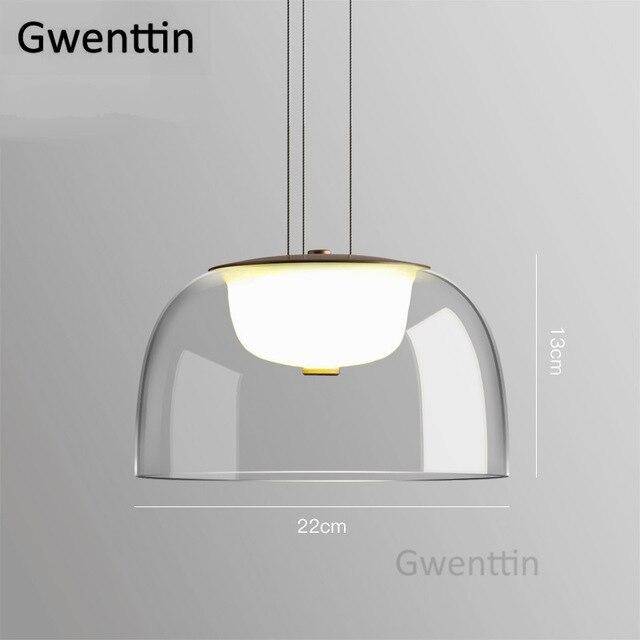 Suspension LED en verre de plusieurs formes arrondies design - vue 7 sur 10
