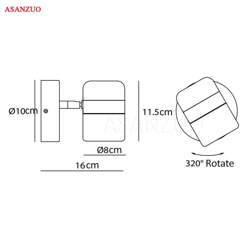 Applique spot à LED orientable en métal Simple
