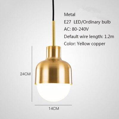Personnalité nordique lampes suspendues à tête unique E27 lampes à pendentif LED pour salon chambre salle de bains allée restaurant chambre d'hôtel - vue 10 sur 13