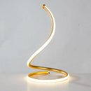 Minimalist spiral LED table lamp in white or gold